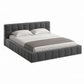 Lit capitonné gris foncé en velours polyester 160 x 200 cm avec cadre rembourré 180 x 230 x 105 cm