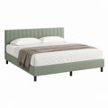 Lit double capitonné vert en polyester avec cadre 160 x 200 cm 170 x 215 x 105 cm
